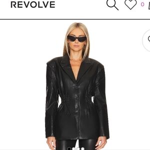 NWT Steve Madden Frida Faux Leather Blazer in Black - Size M